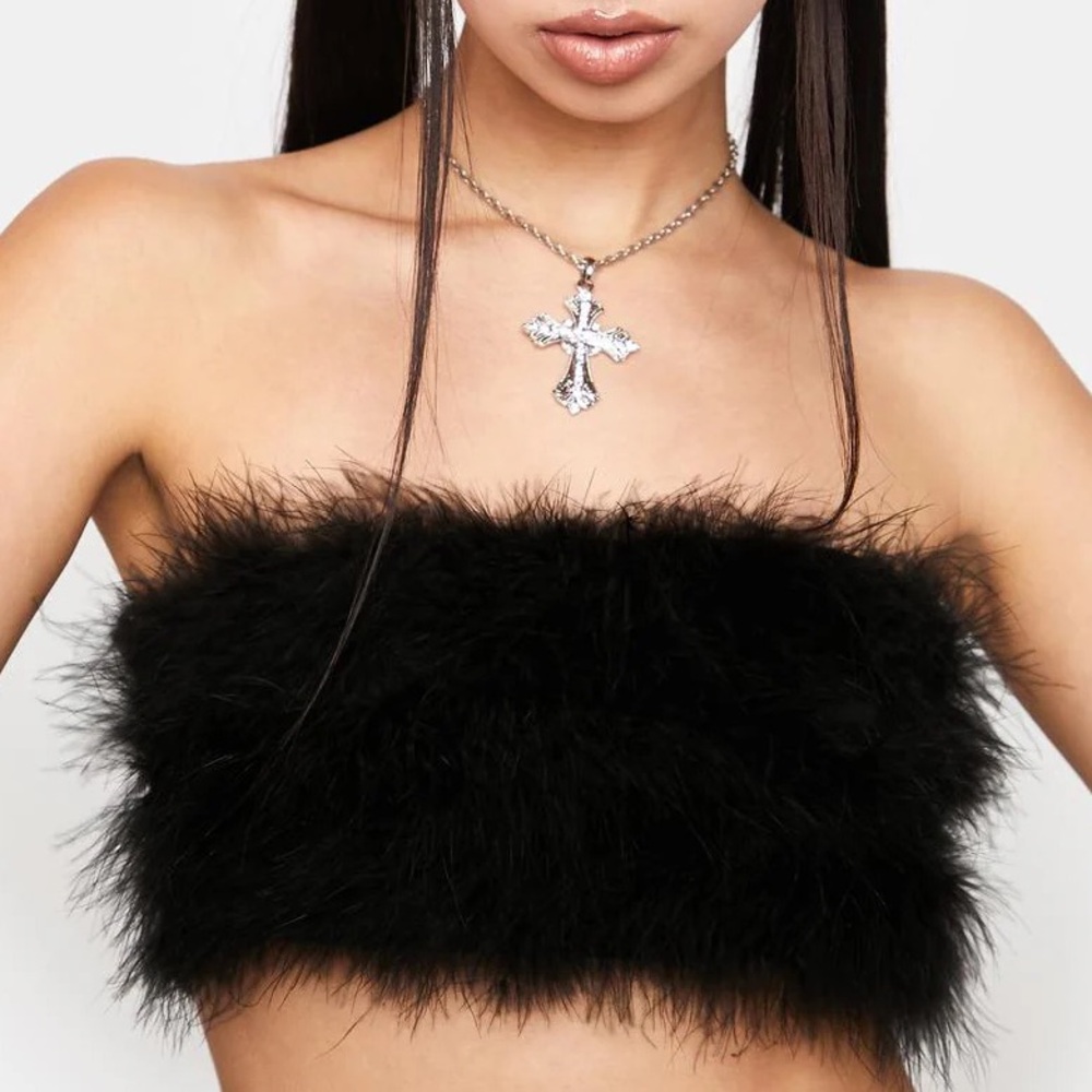 Black fur bandeau